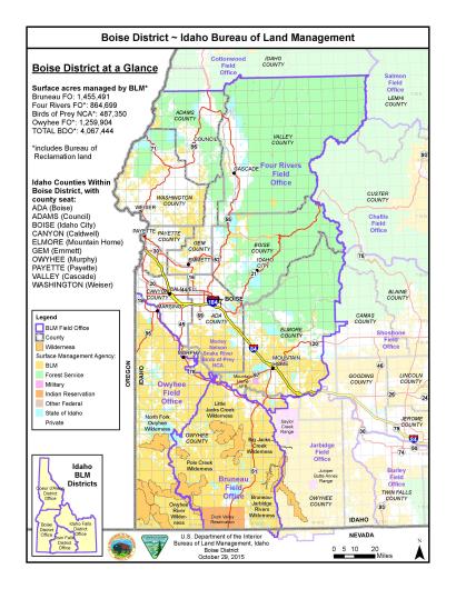 Boise District Map Bureau Of Land Management 3251
